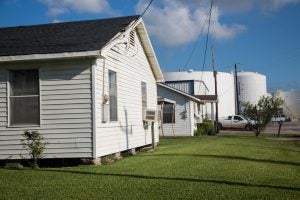 Homes adjacent to oil refinery 