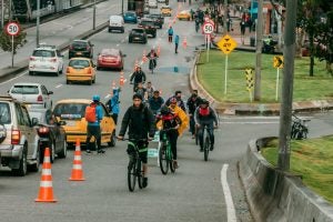 cyclists travel in special traffic lane
